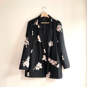 Dynamite Floral Printed Boyfriend Blazer Jacket